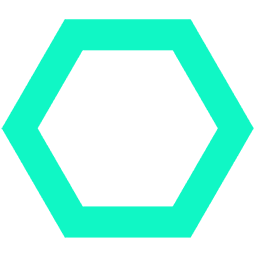 Hexagon Outline - Turquoise