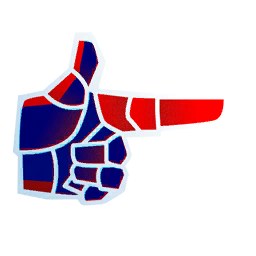 Blue-Red Pointing Hand