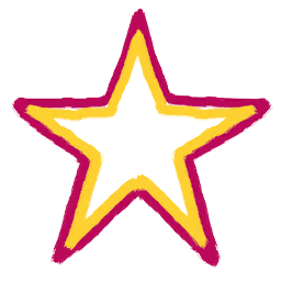 Yellow-Pink Star Outline