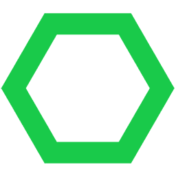 Hexagon Outline - Bright Green
