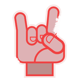 Sticker Unthemed Rock On Red.png