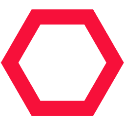 Hexagon Outline - Tomato Red