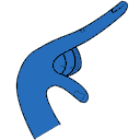 Blue Pointy Hand