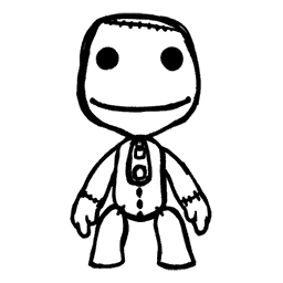 File:Sticker Unthemed Doodle Sackboy Full Black.png