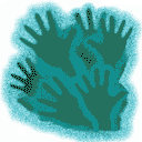 Blue Hand Prints