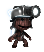 Sackboy wearing the Creatinator.