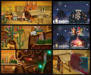 A concept showing various environments for both of the Mexico themes, featuring both Mexican Desert and Mexican Graveyard.