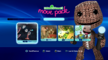 The menu in Demo Disc Volume 3, featuring the LittleBigPlanet 2: Move Pack.