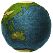 Craftworld from LittleBigPlanet, showing Asia and Australia.