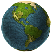 Craftworld from LittleBigPlanet, showing the Americas and Canada.