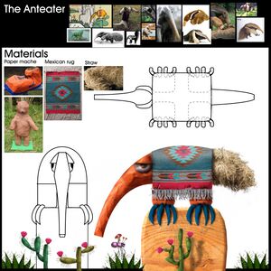 Art-passed concept of the anteater from the level design concept.
