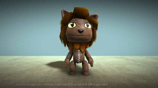 Development screenshot of the Leo outfit.