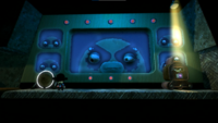 The Collector confronting Sackboy.