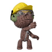 Sackboy using the Popit Powerup.