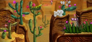 Art-passed concept of the bottom left cliff section of the level design concept.