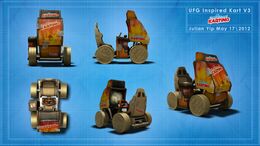 Renders of the UFG kart at different angles.