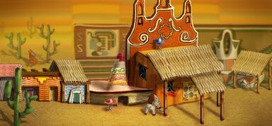 A concept for a Mexican-desert themed town.