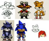 Sonic costume sketches