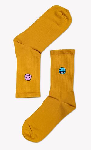 InsertCoin Sackboys Feels Socks Gold.jpg